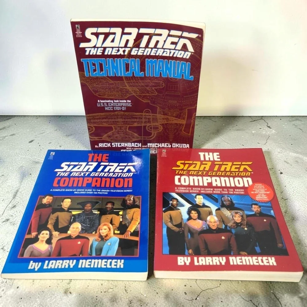 VTG Star Trek TNG Book Lot 1991-1995 Technical Manual & Companions Sci-Fi